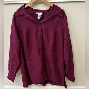 Avenue Women’s Suede Button Down Top